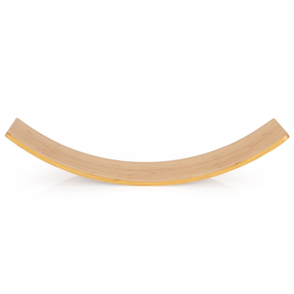 Balance Board Di Bambù Con Bordi Lucidati per Uso Interno Ed Esterno, Tavola Oscillante per Bambini E Adulti