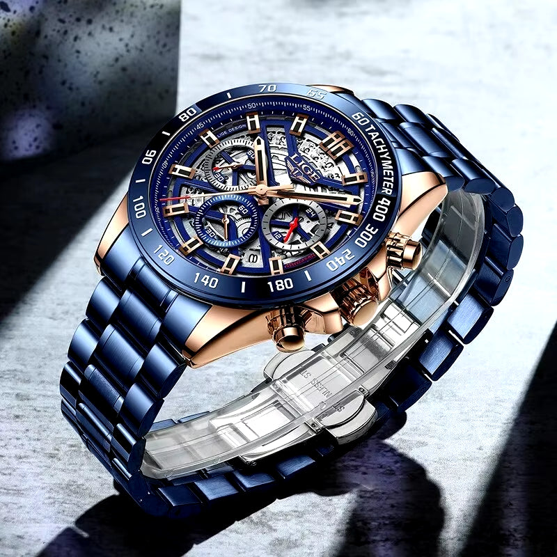 2026 New Men Watch Top Brand Luxury Hollow Watch Men Waterproof Sport Quartz Chronograph Wrist Watch Man Relogio Masculino