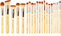 20-Piece Professional Makeup Brush Set with Bamboo Handles, Including Foundation, Powder, and Eyeshadow Brushes T145