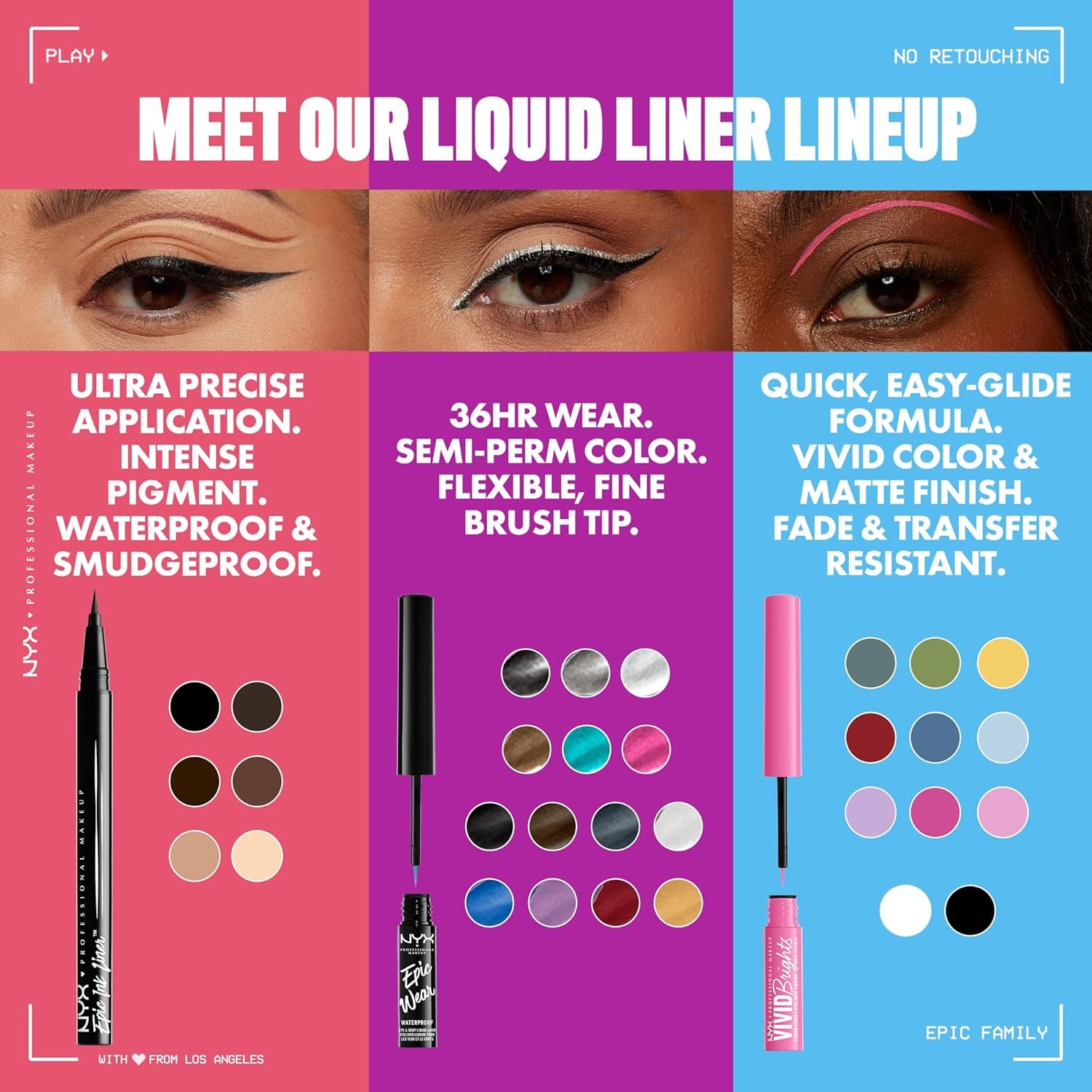 Epic Ink Liner - Waterproof Liquid Eyeliner, Black (2 Pack), Vegan Formula