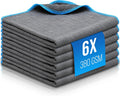 ® 6X Microfiber Car Cloths - 40x40cm Highly Absorbent Cleaning Towels for Automotive Care