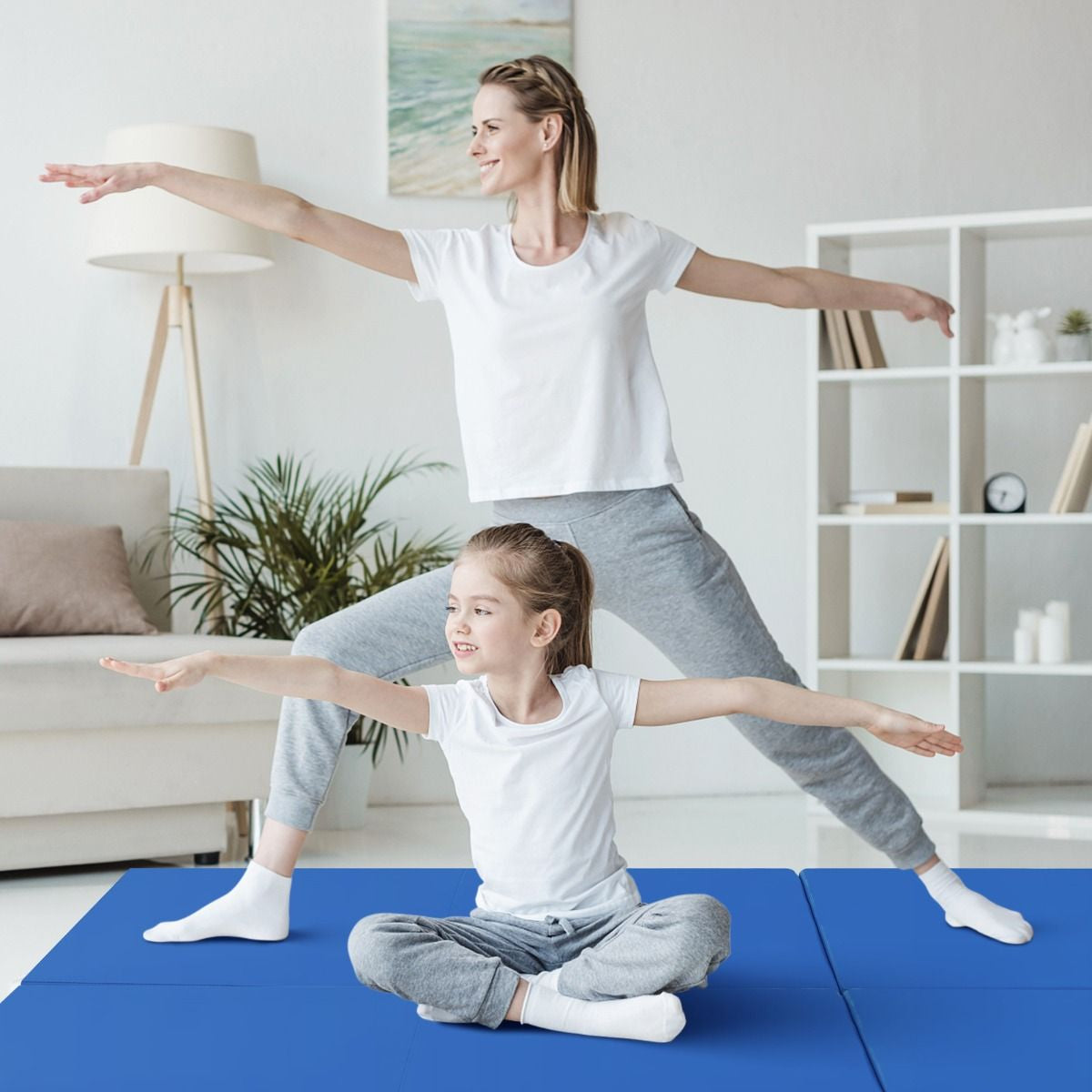 Tappetino Yoga Pieghevole in Pelle PU, Materassino Fitness Spessore Multifunzionale E Antiscivolo 180X60X5Cm 9 Colori