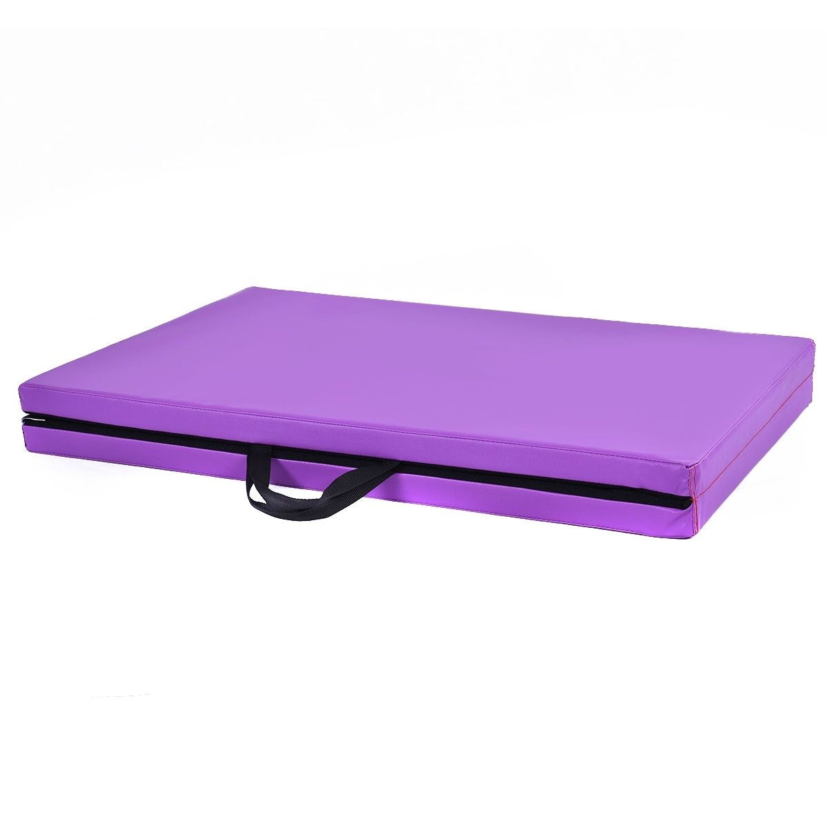 Tappetino Yoga Pieghevole Materassino Ginnastica Spessore Multifunzionale E Antiscivolo 180X60X4Cm Blu/Viola