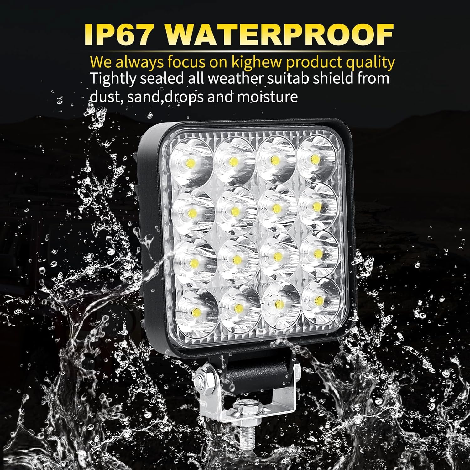 2-Piece 8cm 48W LED Work Lights, 12V/24V Waterproof Mini Slim Spotlights for Off-Road Use, Suitable for Tractors, Trucks, Cars, Boats, 4X4s, ATVs, and UTVs