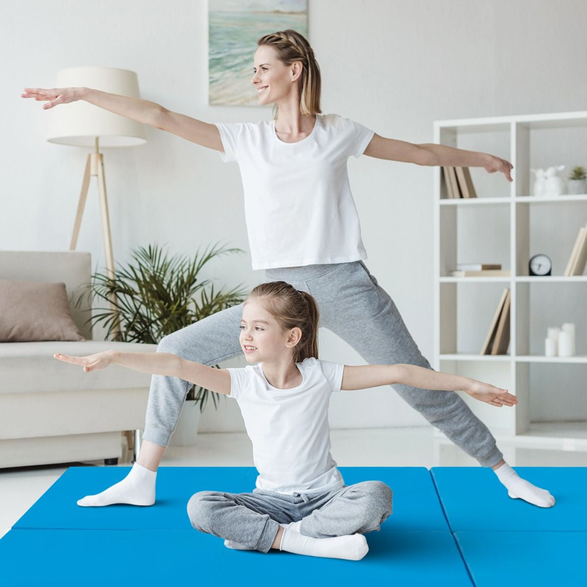 Tappetino Yoga Pieghevole in Pelle PU, Materassino Fitness Spessore Multifunzionale E Antiscivolo 180X60X5Cm 9 Colori