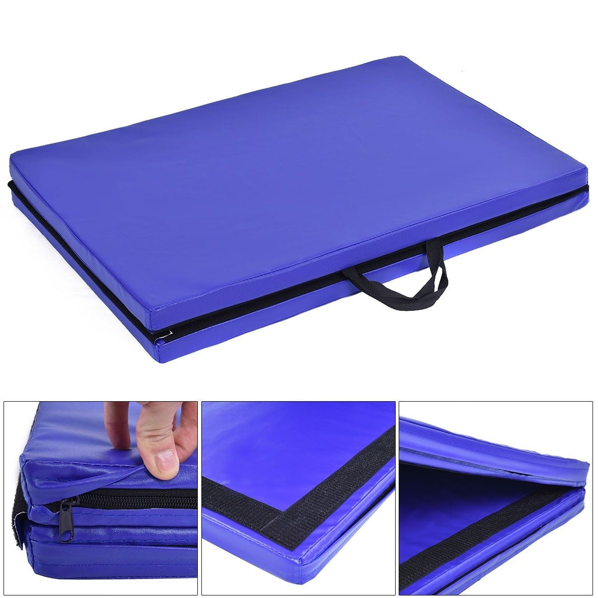 Tappetino Yoga Pieghevole Materassino Ginnastica Spessore Multifunzionale E Antiscivolo 180X60X4Cm Blu/Viola