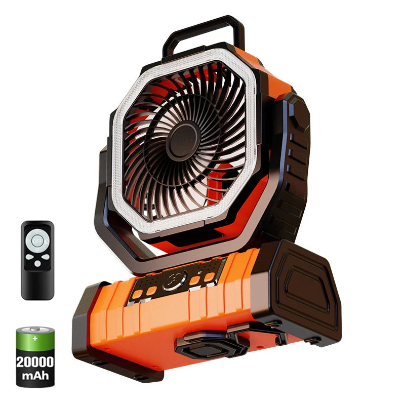 Ventilatore Portatile 20.000mAh con Luce LED e Gancio
