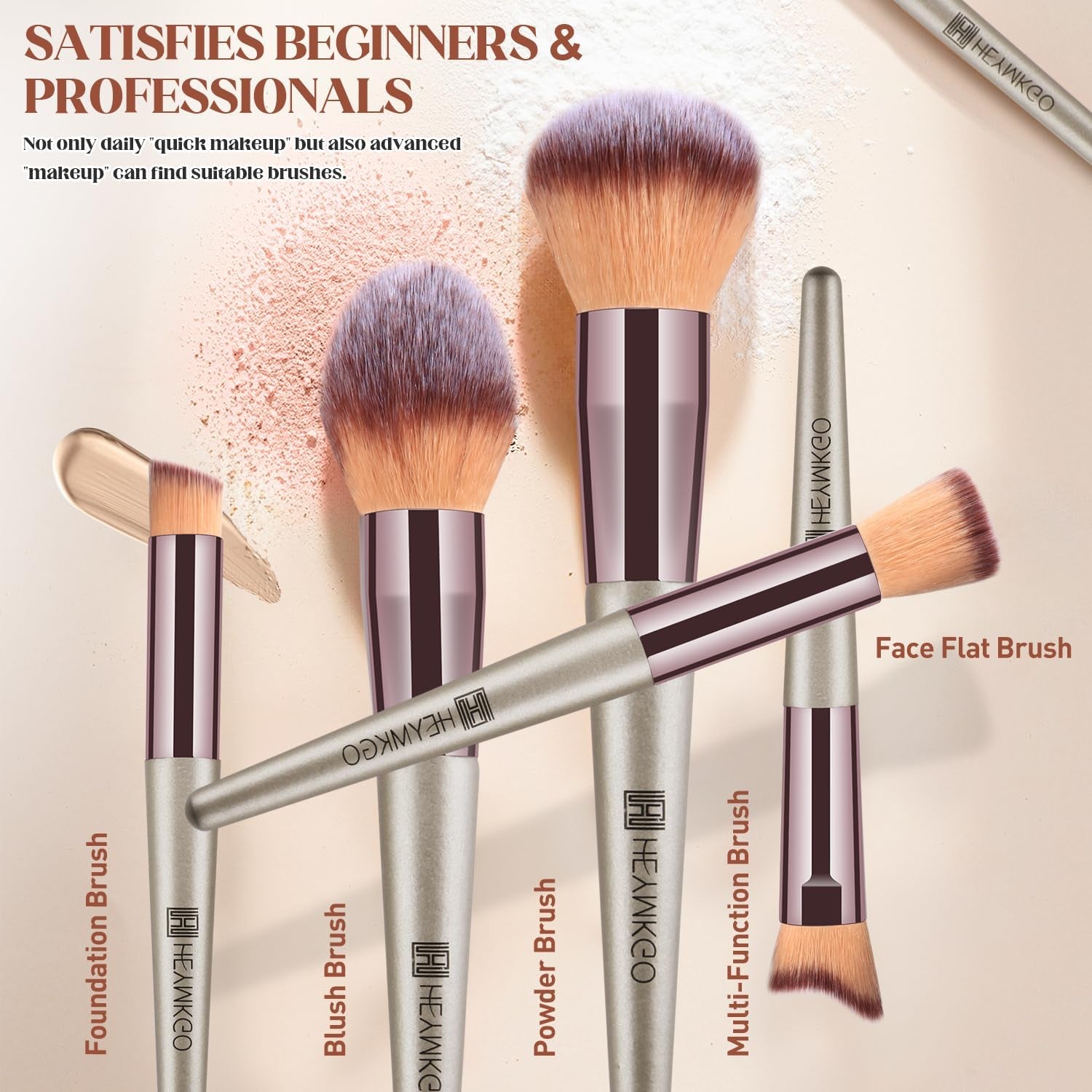 Professional Makeup Brush Set, 10-Piece with PU Leather Case - Ideal Gift for Daughters or Wives