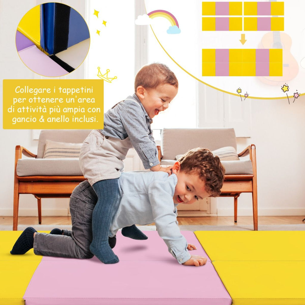 Tappetino Yoga Pieghevole in Pelle PU, Materassino Fitness Spessore Multifunzionale E Antiscivolo 180X60X5Cm 9 Colori