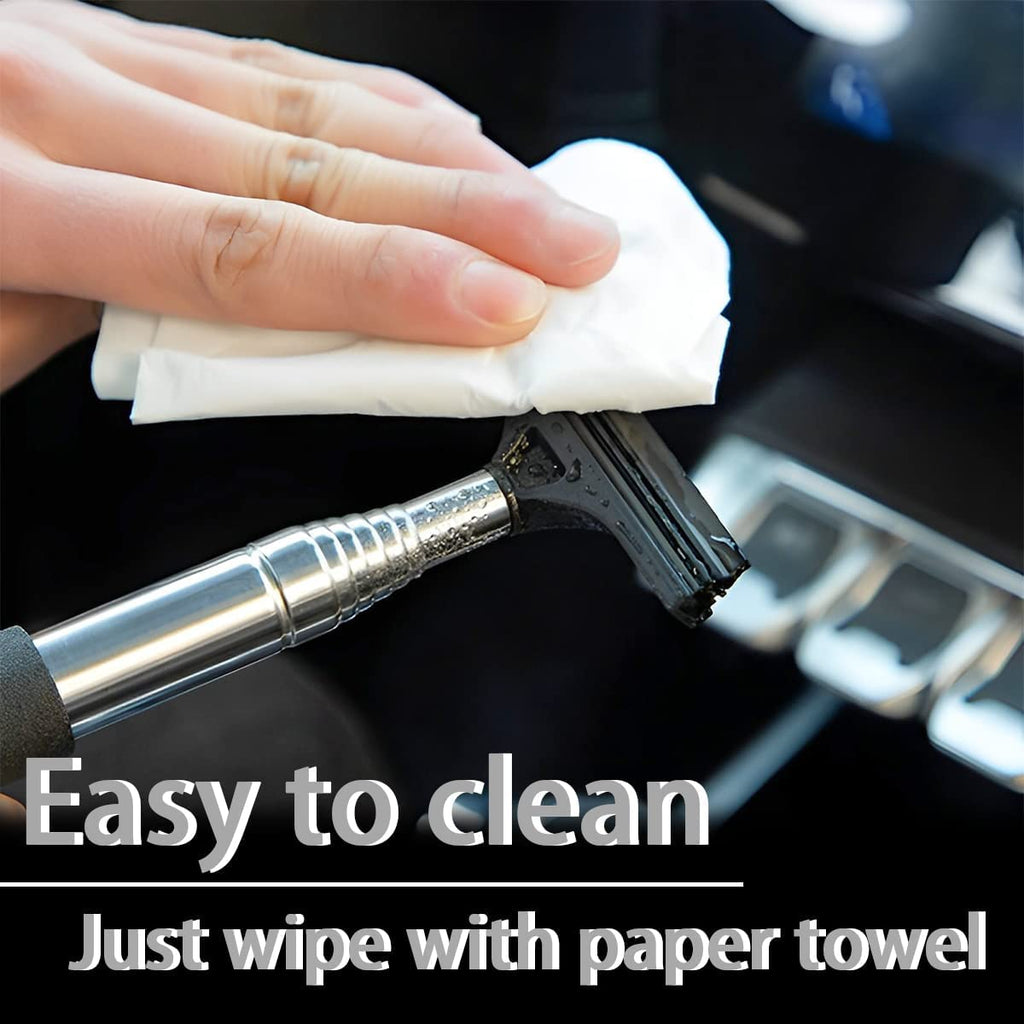 Car Rearview Mirror Wiper with Telescopic Squeegee - Portable Water Cleaner for All Vehicles, Universal Automotive Accessory (Nero)