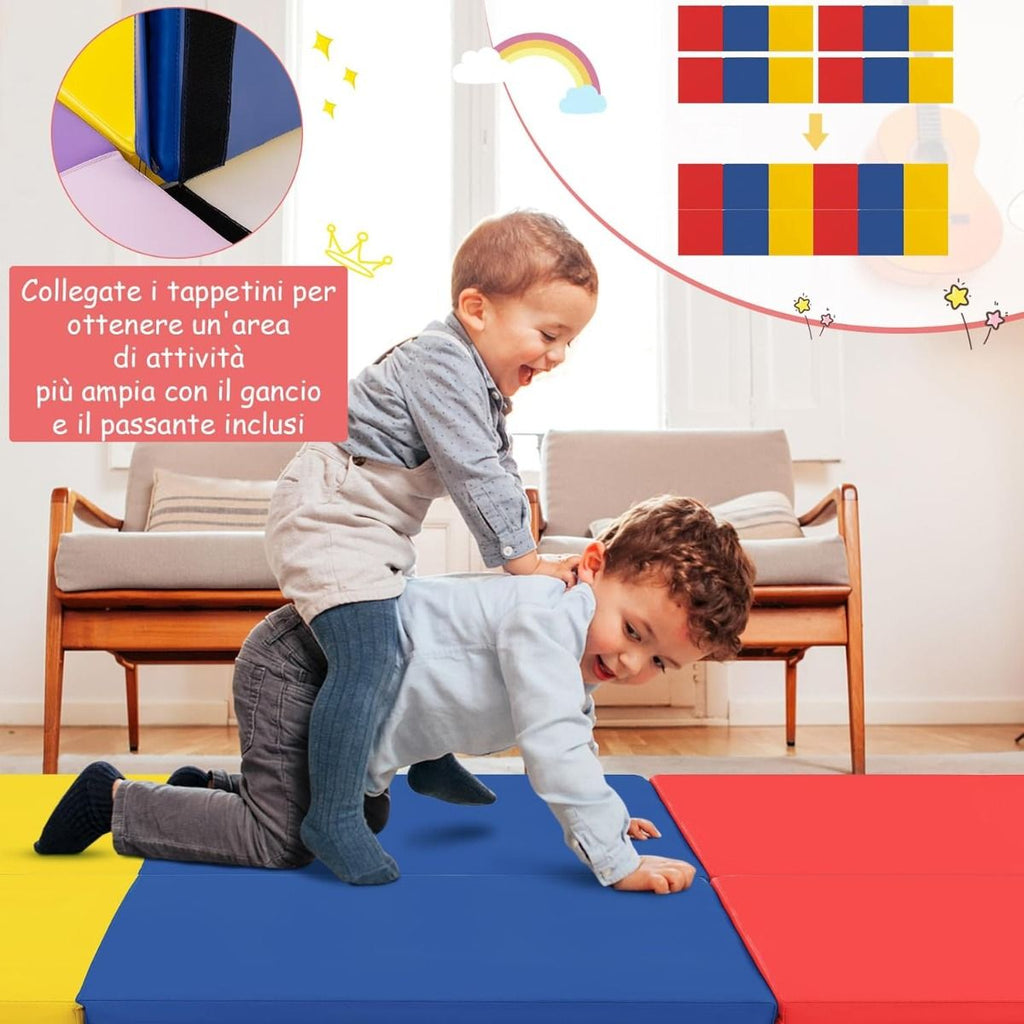 Tappetino Yoga Pieghevole in Pelle PU, Materassino Fitness Spessore Multifunzionale E Antiscivolo 180X60X5Cm 9 Colori