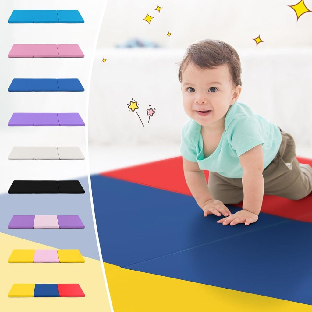 Tappetino Yoga Pieghevole in Pelle PU, Materassino Fitness Spessore Multifunzionale E Antiscivolo 180X60X5Cm 9 Colori
