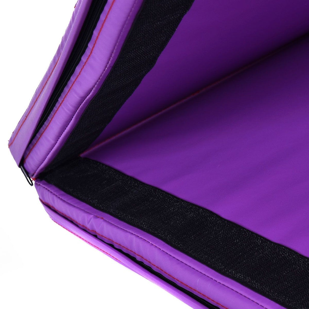 Tappetino Yoga Pieghevole Materassino Ginnastica Spessore Multifunzionale E Antiscivolo 180X60X4Cm Blu/Viola