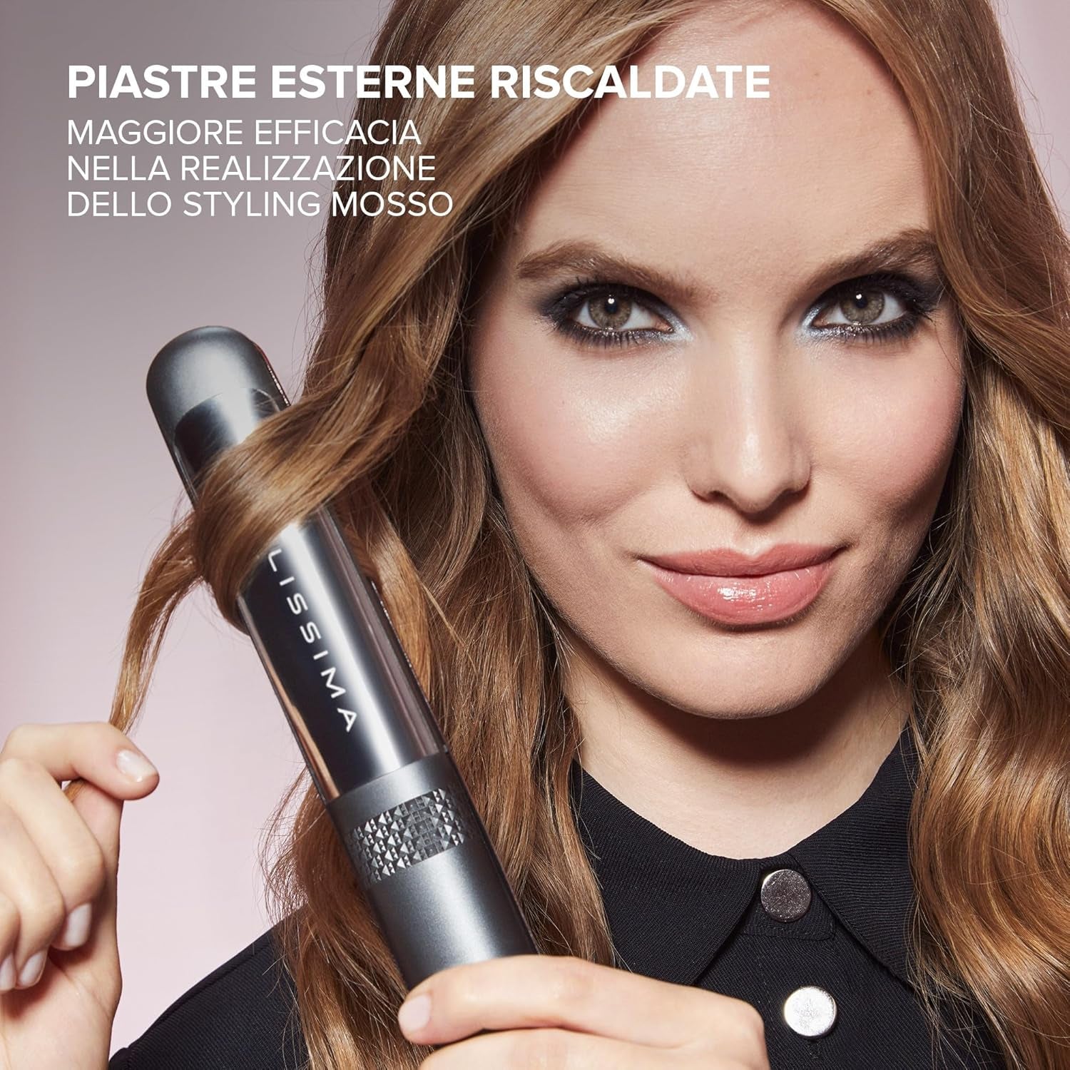 Imetec Creativity Multistyle Hair Straightener and Curler, Ceramic Coating with Diamond Particles, Keratin Infusion, Flexible and High-Temperature Plates, 5 Heat Settings