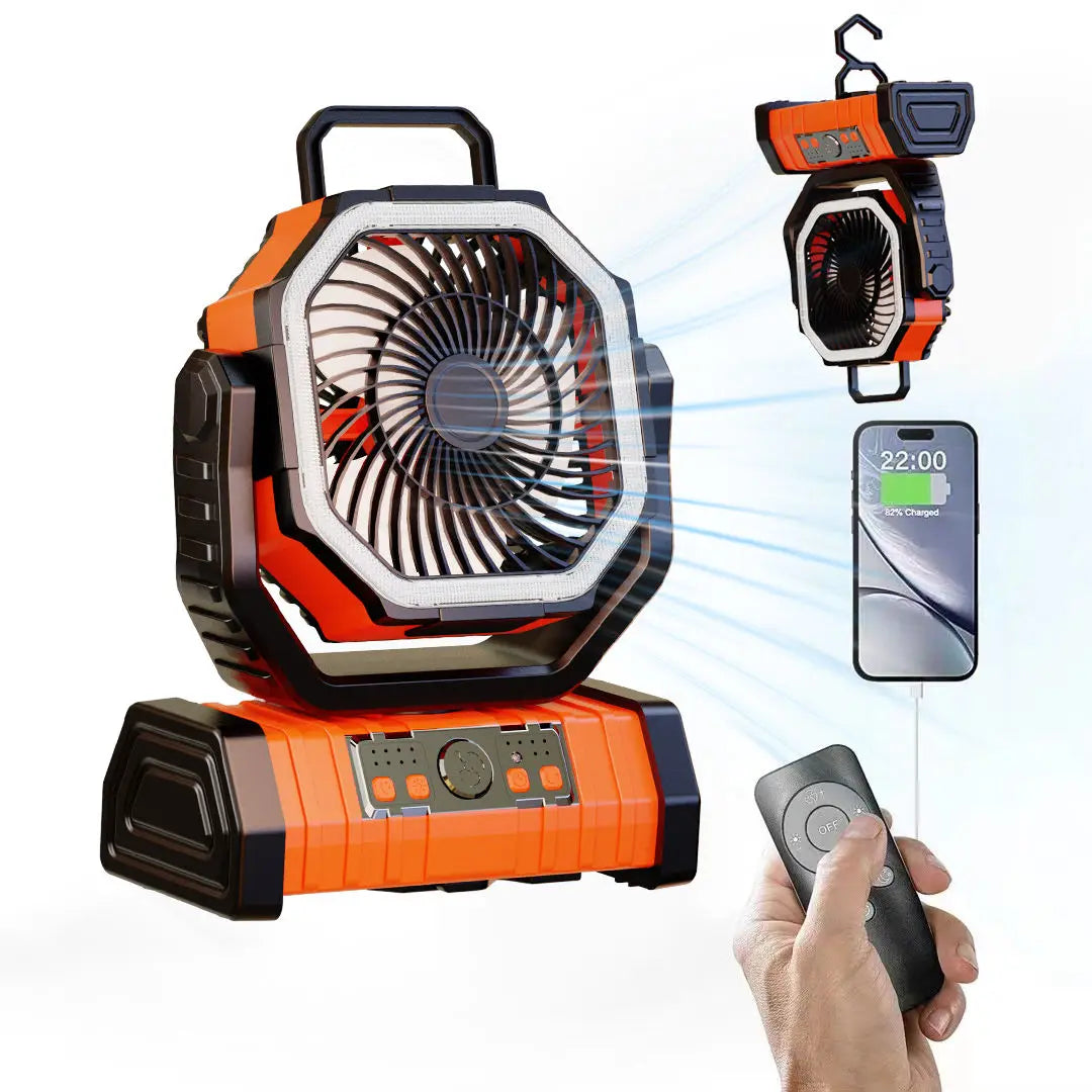 Ventilatore Portatile 20.000mAh con Luce LED e Gancio