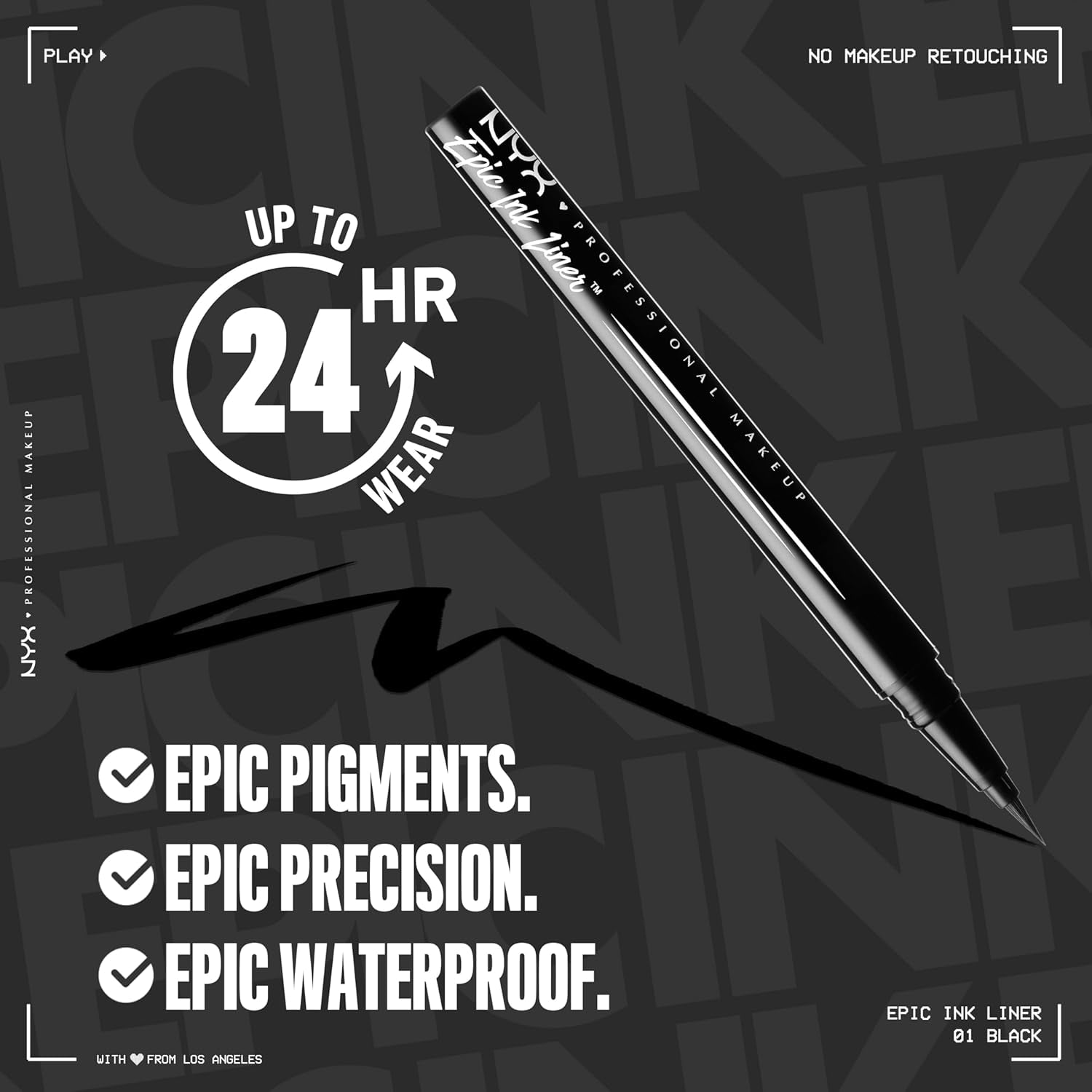 Epic Ink Liner - Waterproof Liquid Eyeliner, Black (2 Pack), Vegan Formula