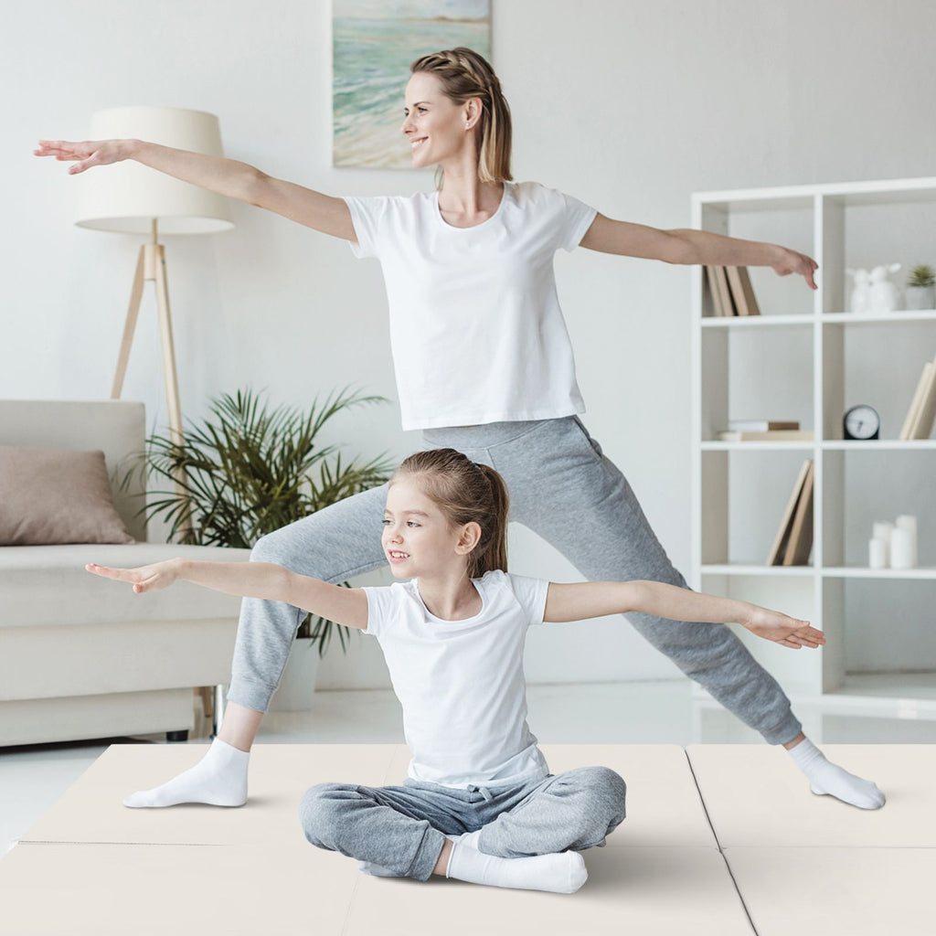 Tappetino Yoga Pieghevole in Pelle PU, Materassino Fitness Spessore Multifunzionale E Antiscivolo 180X60X5Cm 9 Colori