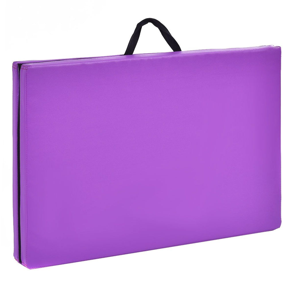 Tappetino Yoga Pieghevole Materassino Ginnastica Spessore Multifunzionale E Antiscivolo 180X60X4Cm Blu/Viola