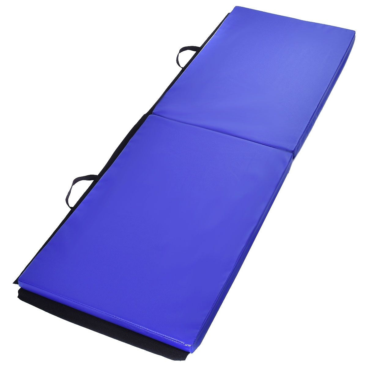 Tappetino Yoga Pieghevole Materassino Ginnastica Spessore Multifunzionale E Antiscivolo 180X60X4Cm Blu/Viola