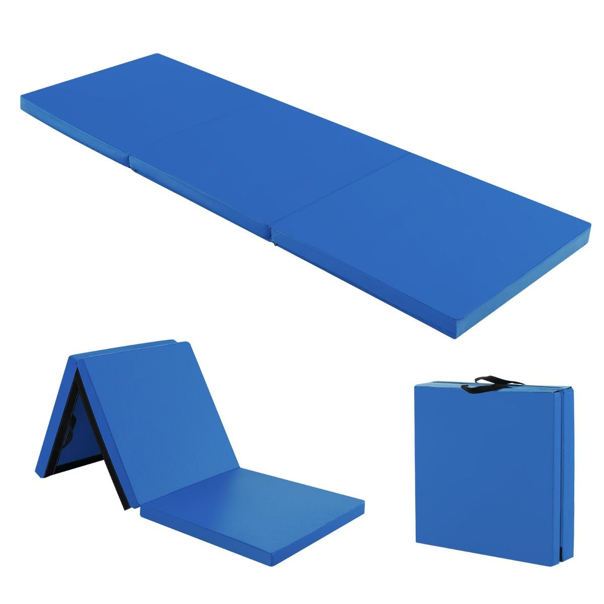 Tappetino Yoga Pieghevole in Pelle PU, Materassino Fitness Spessore Multifunzionale E Antiscivolo 180X60X5Cm 9 Colori