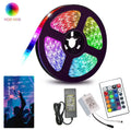 STRISCIA a LED SMD 5050 RGB IP65 5 METRI BOBINA CON ALIMENTATORE E TELECOMANDO