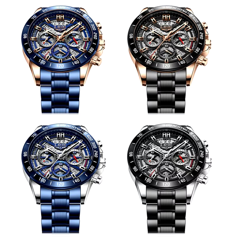 2026 New Men Watch Top Brand Luxury Hollow Watch Men Waterproof Sport Quartz Chronograph Wrist Watch Man Relogio Masculino