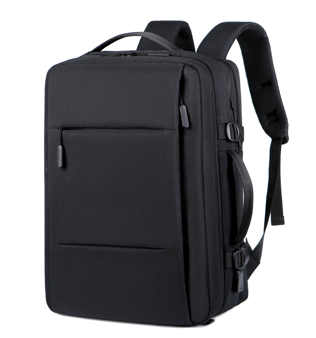 Versatile Business & Travel Backpack for Men - Expandable, Waterproof with USB Charging Port