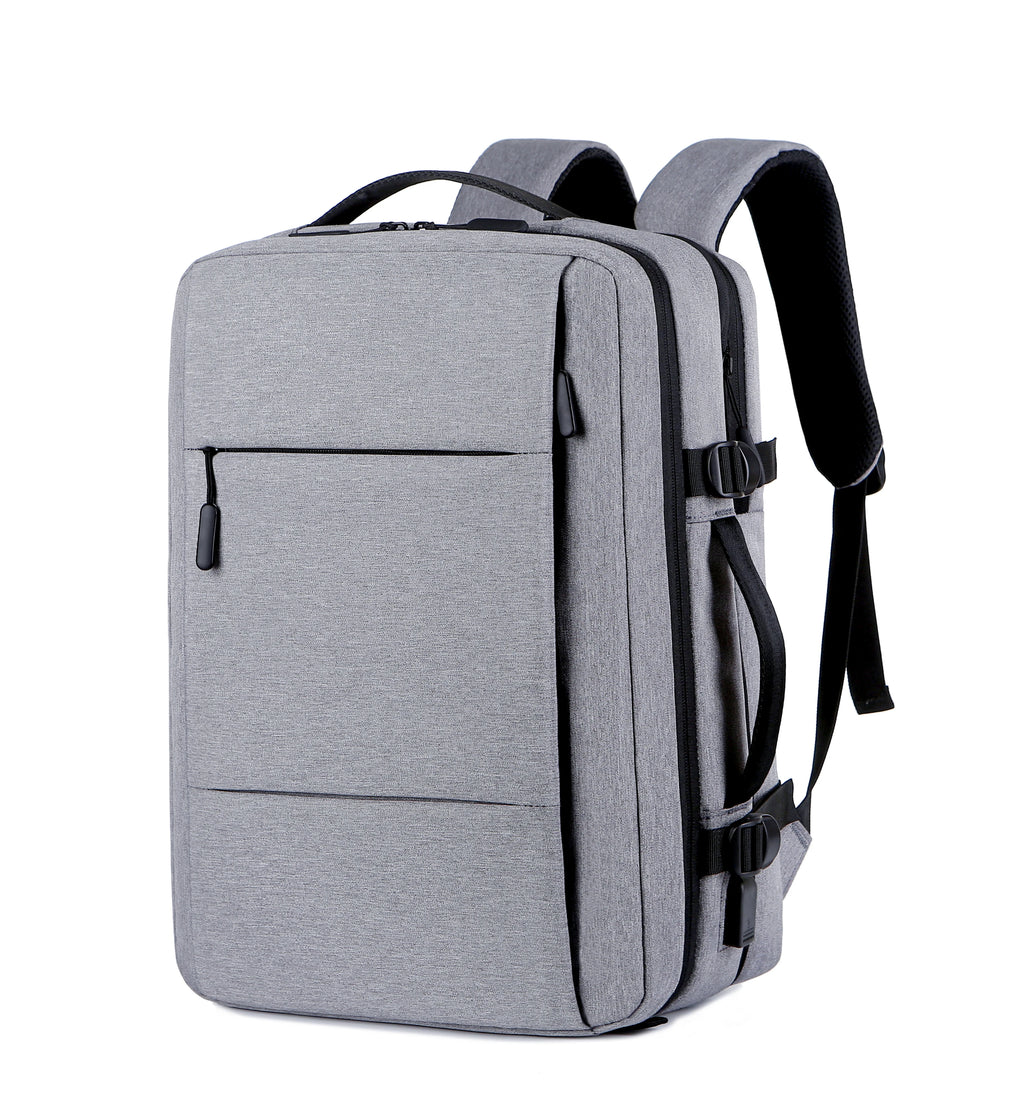 Versatile Business & Travel Backpack for Men - Expandable, Waterproof with USB Charging Port