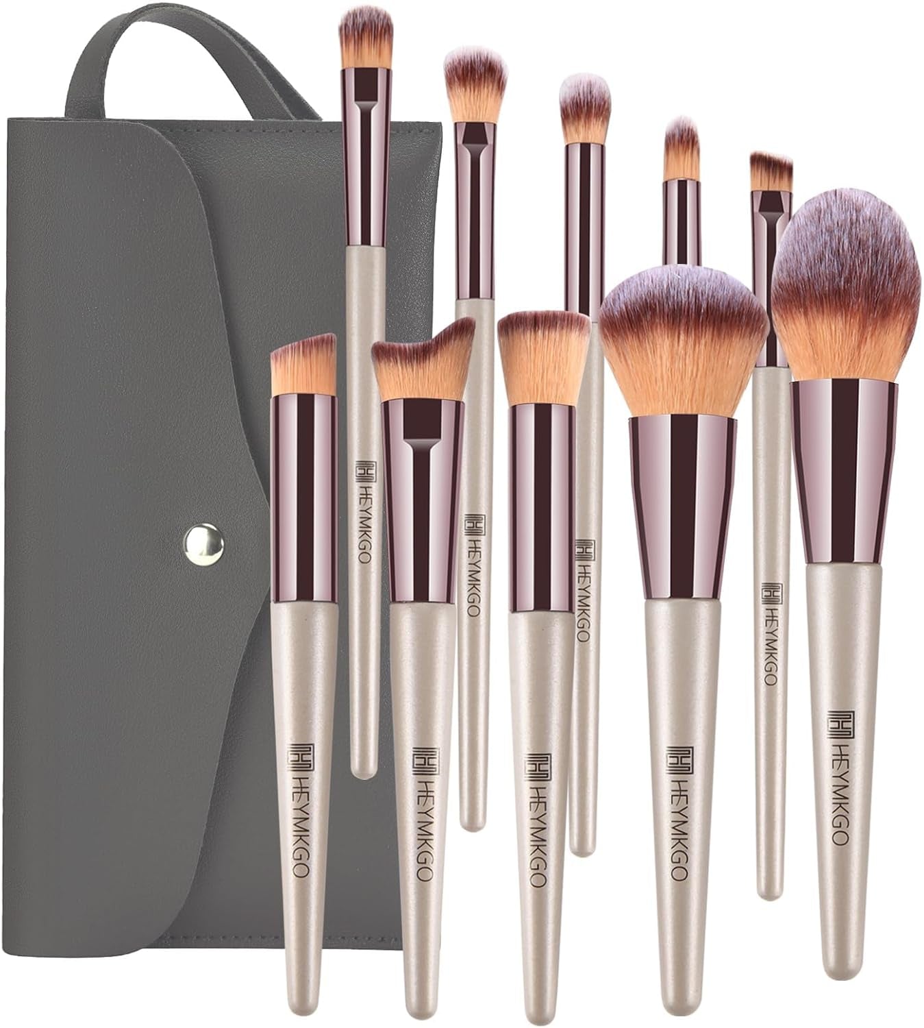Professional Makeup Brush Set, 10-Piece with PU Leather Case - Ideal Gift for Daughters or Wives