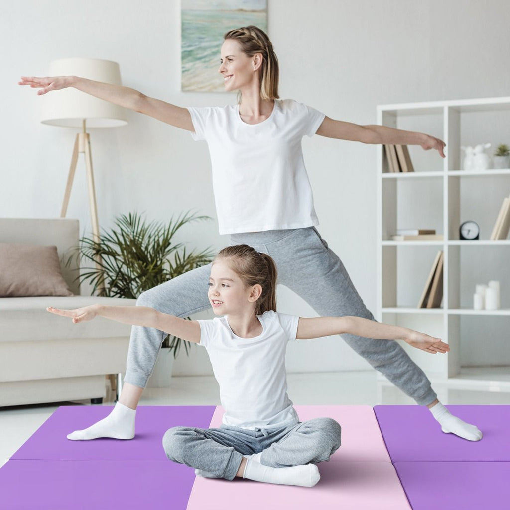 Tappetino Yoga Pieghevole in Pelle PU, Materassino Fitness Spessore Multifunzionale E Antiscivolo 180X60X5Cm 9 Colori