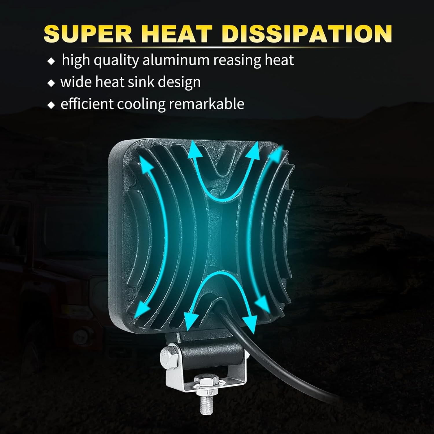2-Piece 8cm 48W LED Work Lights, 12V/24V Waterproof Mini Slim Spotlights for Off-Road Use, Suitable for Tractors, Trucks, Cars, Boats, 4X4s, ATVs, and UTVs