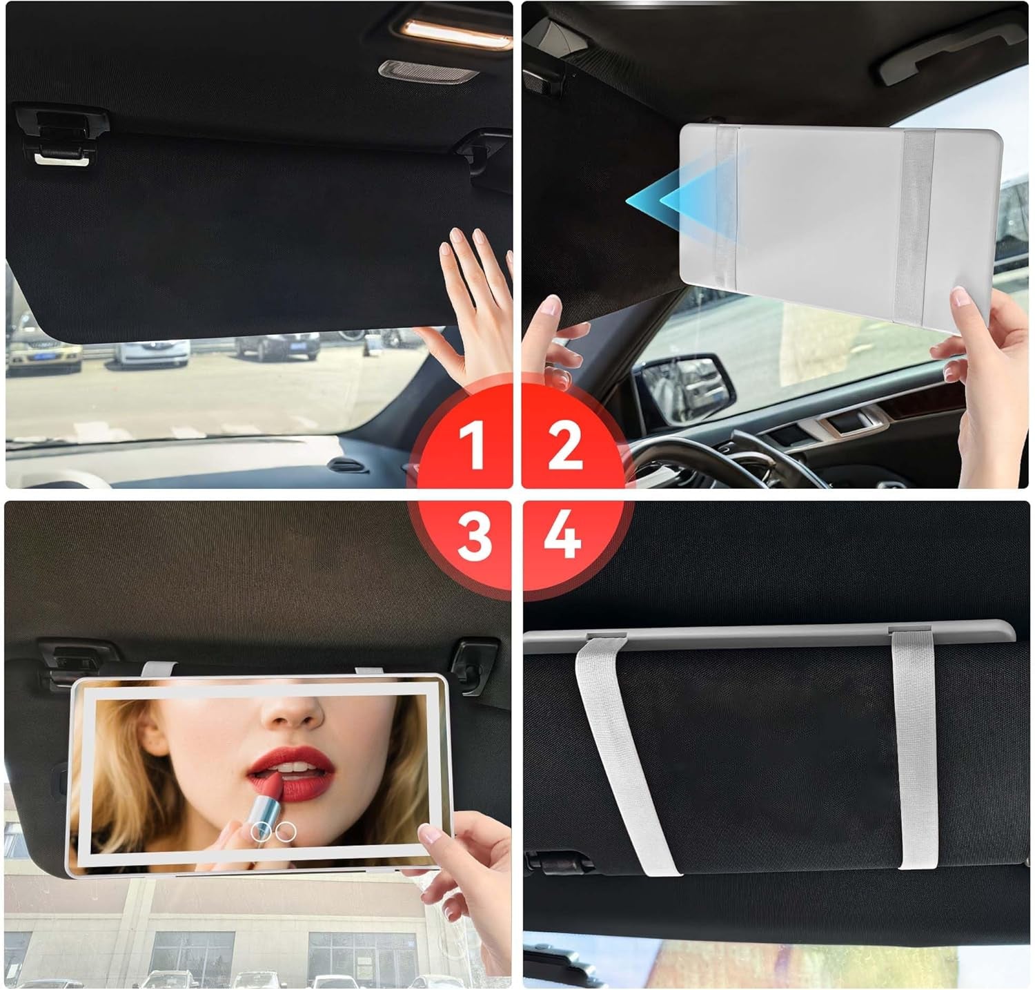 Auto LED Mirror - Three Lighting Modes - Dimmable Makeup Mirror with Integrated Lights - White