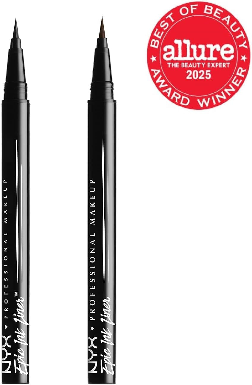 Epic Ink Liner - Waterproof Liquid Eyeliner, Black (2 Pack), Vegan Formula