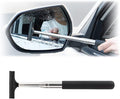 Car Rearview Mirror Wiper with Telescopic Squeegee - Portable Water Cleaner for All Vehicles, Universal Automotive Accessory (Nero)