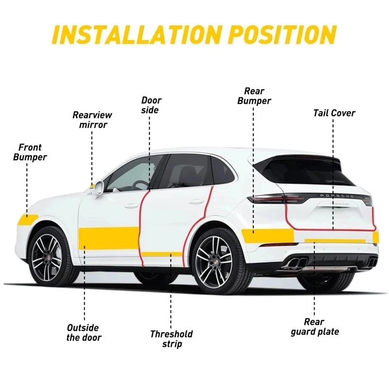 10/5M 3D Carbon Fiber Car Sticker DIY Paste Protector Strip Auto Door Sill Side Mirror anti Scratch Tape Waterproof Protect Film