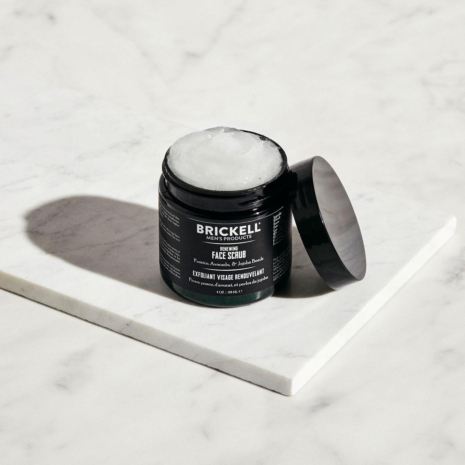 Revitalize Your Skin with Brickell Men's Natural Exfoliating Face Scrub – Jojoba Beads & Coffee Extract for a Flawless Shave, 118ml