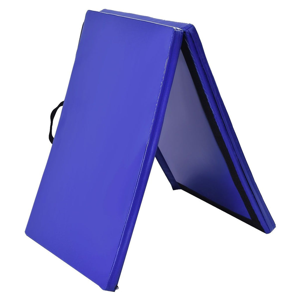 Tappetino Yoga Pieghevole Materassino Ginnastica Spessore Multifunzionale E Antiscivolo 180X60X4Cm Blu/Viola