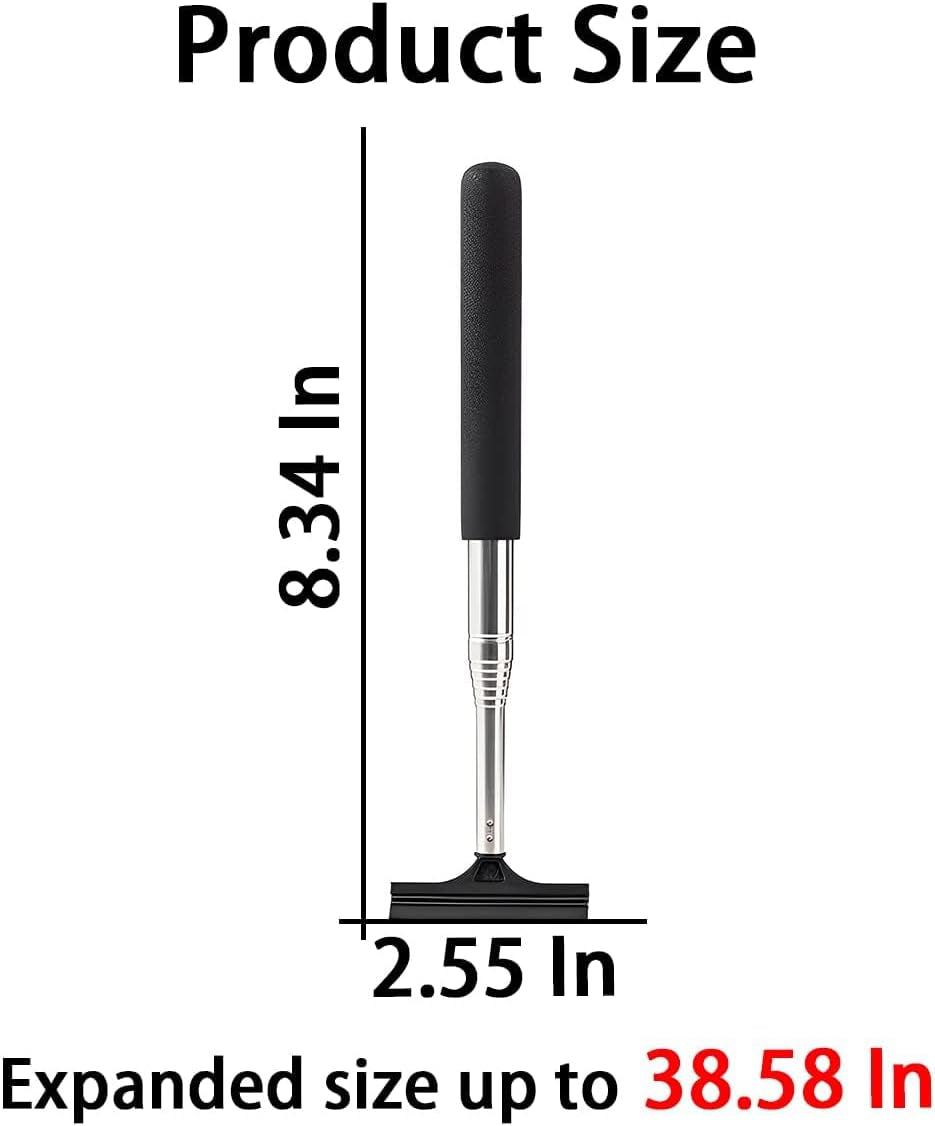 Car Rearview Mirror Wiper with Telescopic Squeegee - Portable Water Cleaner for All Vehicles, Universal Automotive Accessory (Nero)