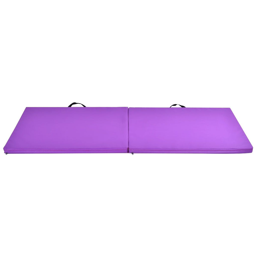 Tappetino Yoga Pieghevole Materassino Ginnastica Spessore Multifunzionale E Antiscivolo 180X60X4Cm Blu/Viola
