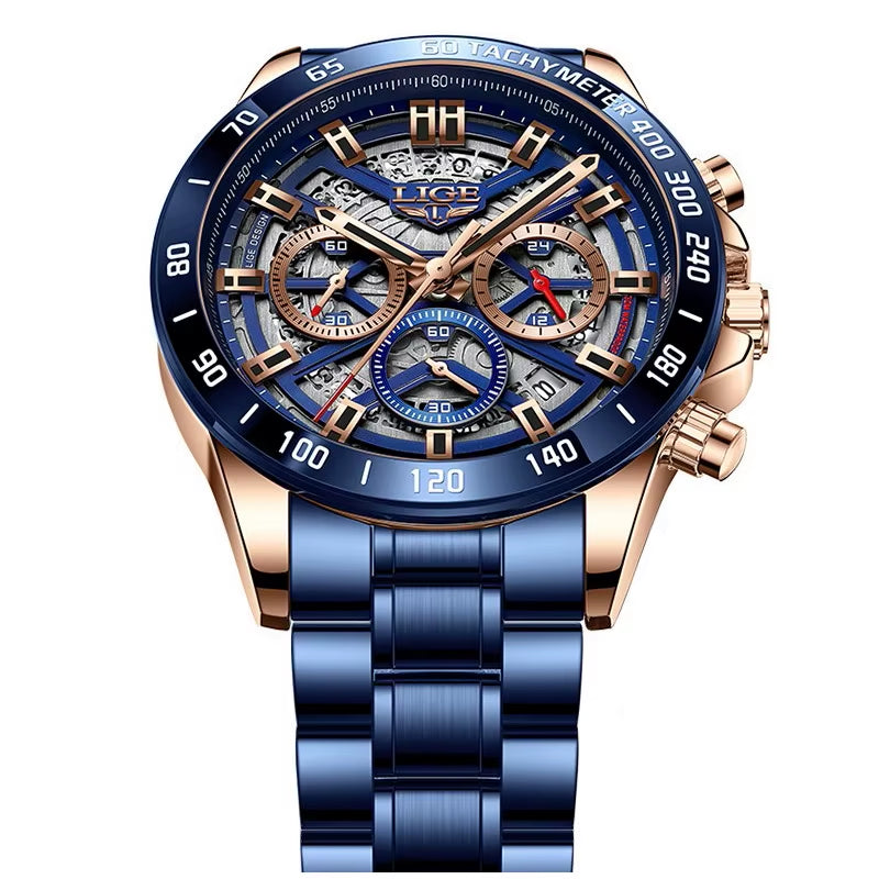 2026 New Men Watch Top Brand Luxury Hollow Watch Men Waterproof Sport Quartz Chronograph Wrist Watch Man Relogio Masculino