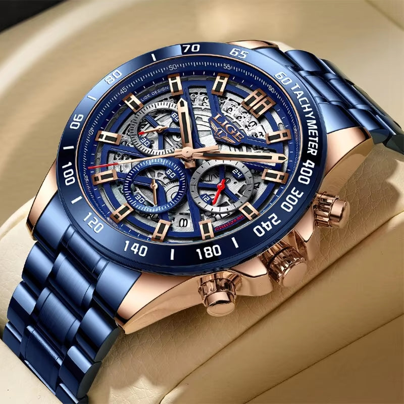 2026 New Men Watch Top Brand Luxury Hollow Watch Men Waterproof Sport Quartz Chronograph Wrist Watch Man Relogio Masculino