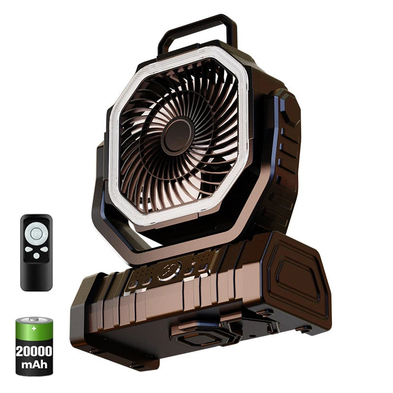 Ventilatore Portatile 20.000mAh con Luce LED e Gancio
