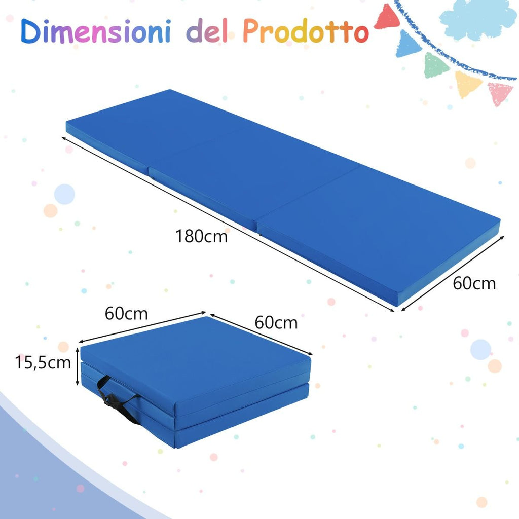 Tappetino Yoga Pieghevole in Pelle PU, Materassino Fitness Spessore Multifunzionale E Antiscivolo 180X60X5Cm 9 Colori