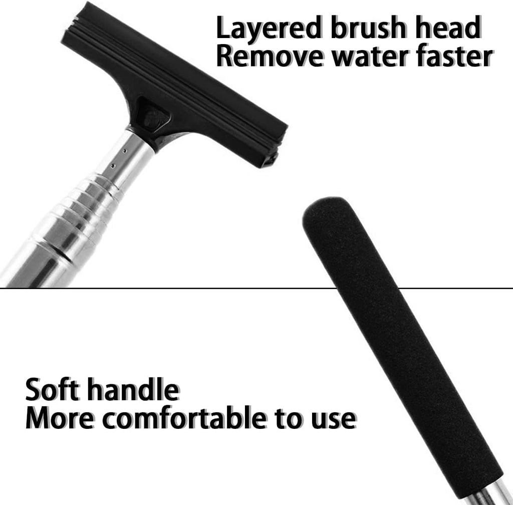 Car Rearview Mirror Wiper with Telescopic Squeegee - Portable Water Cleaner for All Vehicles, Universal Automotive Accessory (Nero)