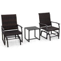 Elegante Set Da Giardino a Dondolo in Rattan Marrone: Comfort e Stile per il Tuo Spazio Esterno