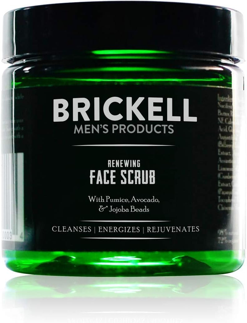 Revitalize Your Skin with Brickell Men's Natural Exfoliating Face Scrub – Jojoba Beads & Coffee Extract for a Flawless Shave, 118ml