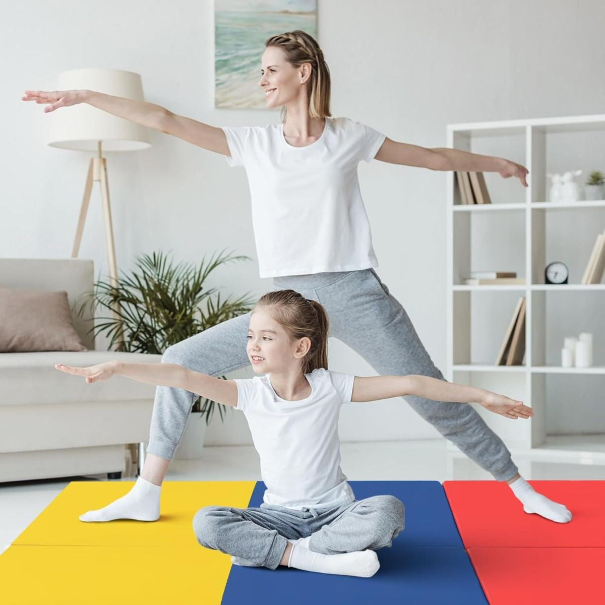 Tappetino Yoga Pieghevole in Pelle PU, Materassino Fitness Spessore Multifunzionale E Antiscivolo 180X60X5Cm 9 Colori