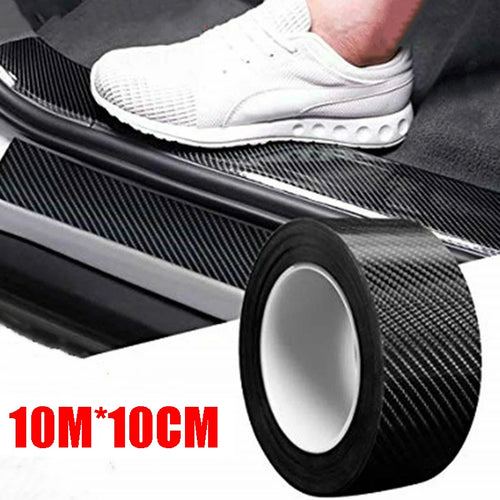 10/5M 3D Carbon Fiber Car Sticker DIY Paste Protector Strip Auto Door Sill Side Mirror anti Scratch Tape Waterproof Protect Film