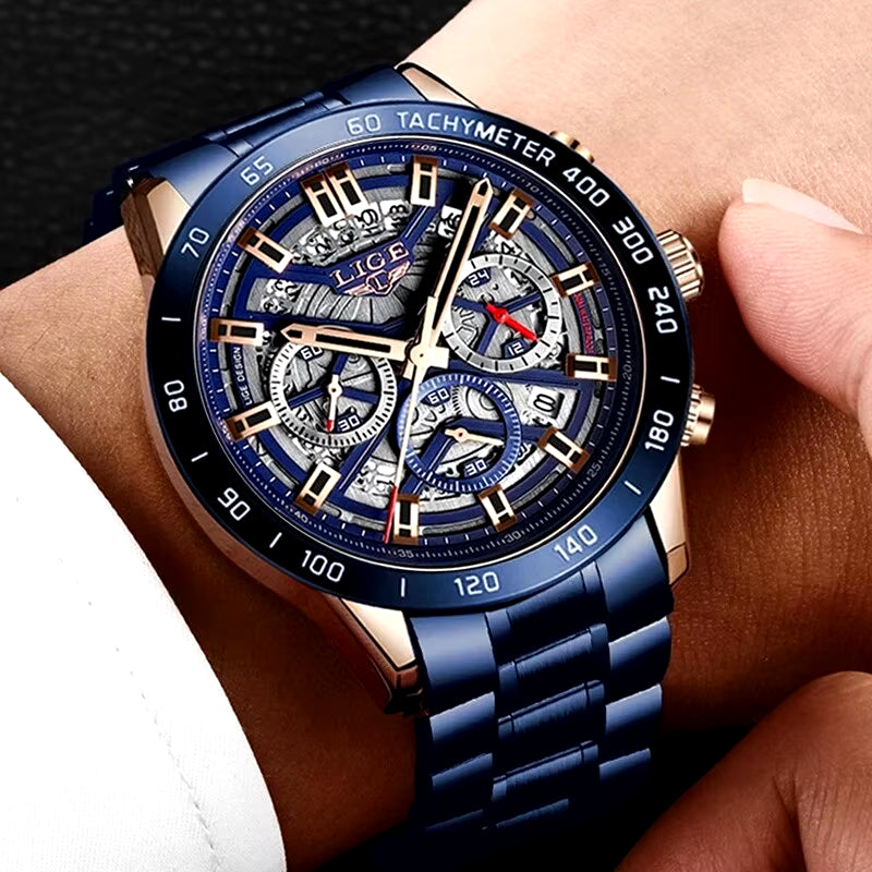 2026 New Men Watch Top Brand Luxury Hollow Watch Men Waterproof Sport Quartz Chronograph Wrist Watch Man Relogio Masculino
