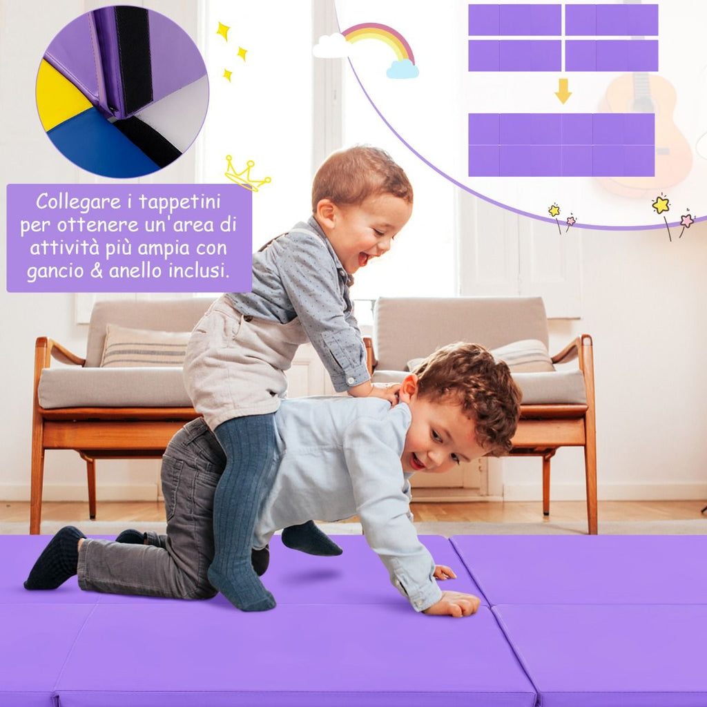 Tappetino Yoga Pieghevole in Pelle PU, Materassino Fitness Spessore Multifunzionale E Antiscivolo 180X60X5Cm 9 Colori